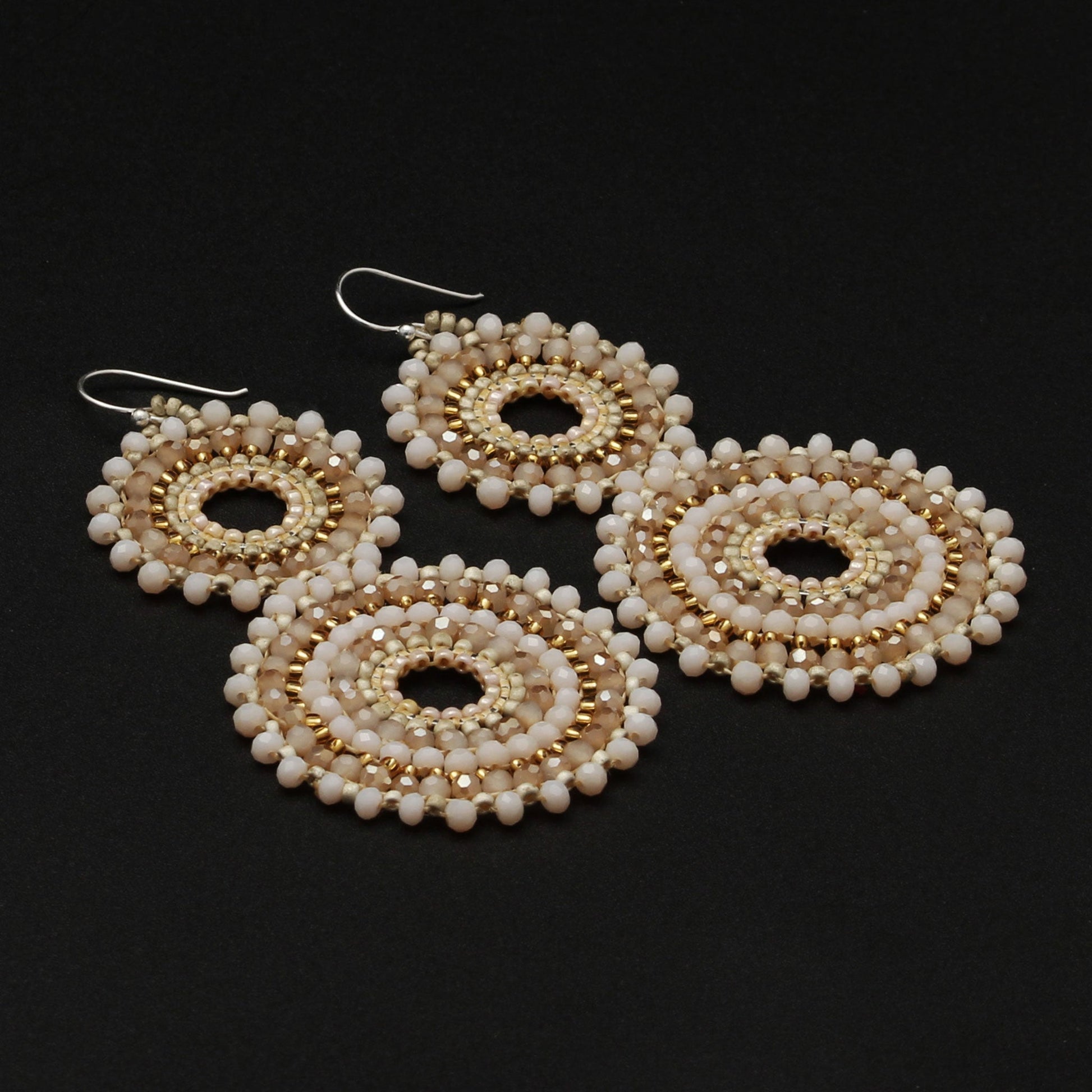 Beautiful Double Circle Designer Dangle Earrings GemsRush