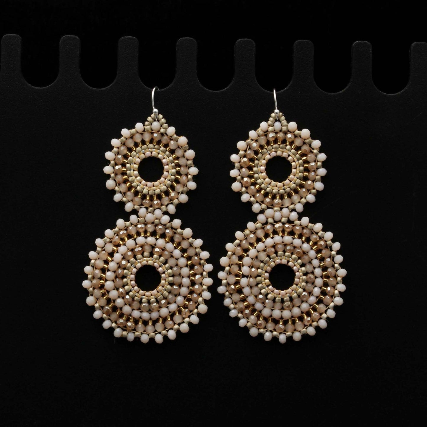 Beautiful Double Circle Designer Dangle Earrings GemsRush