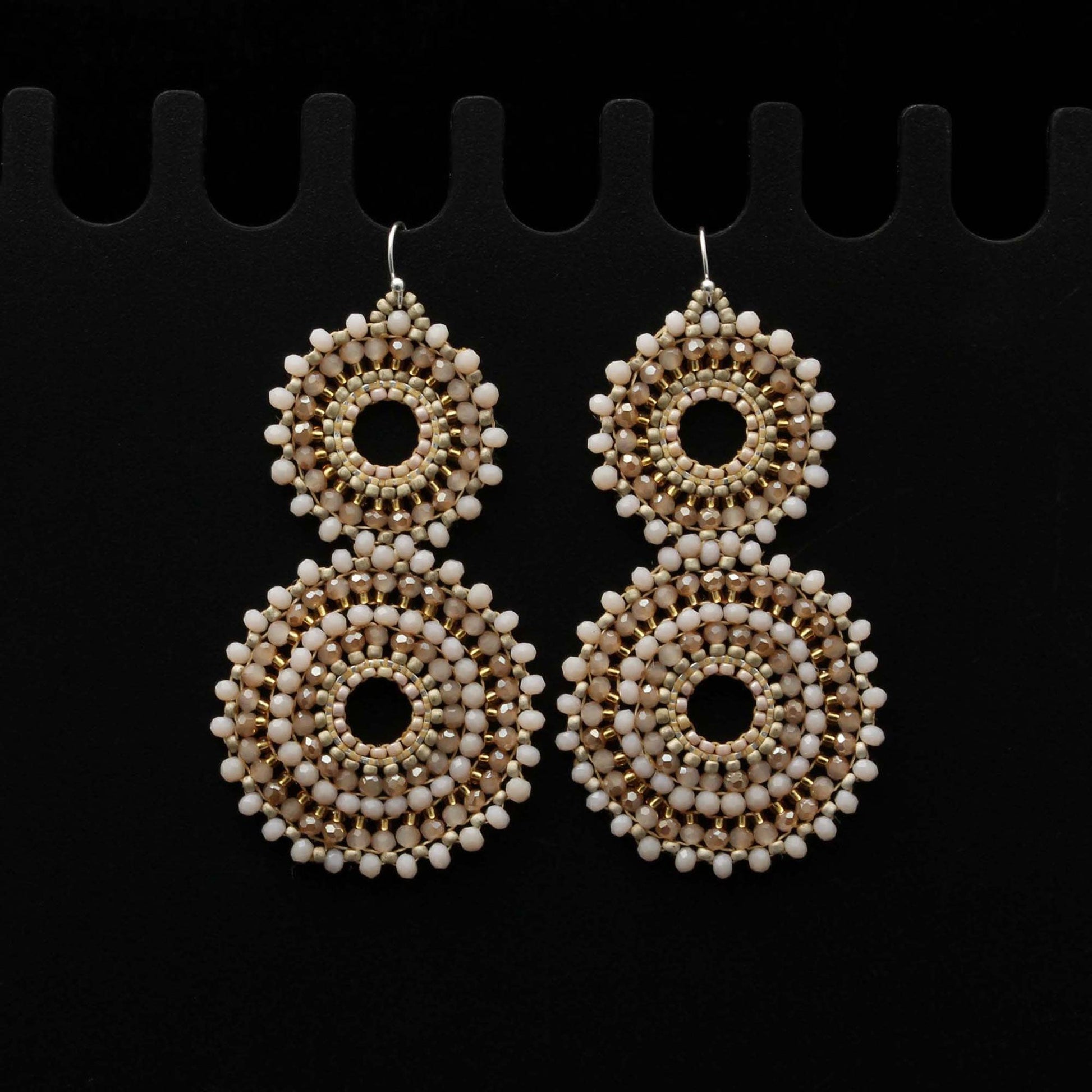 Beautiful Double Circle Designer Dangle Earrings GemsRush