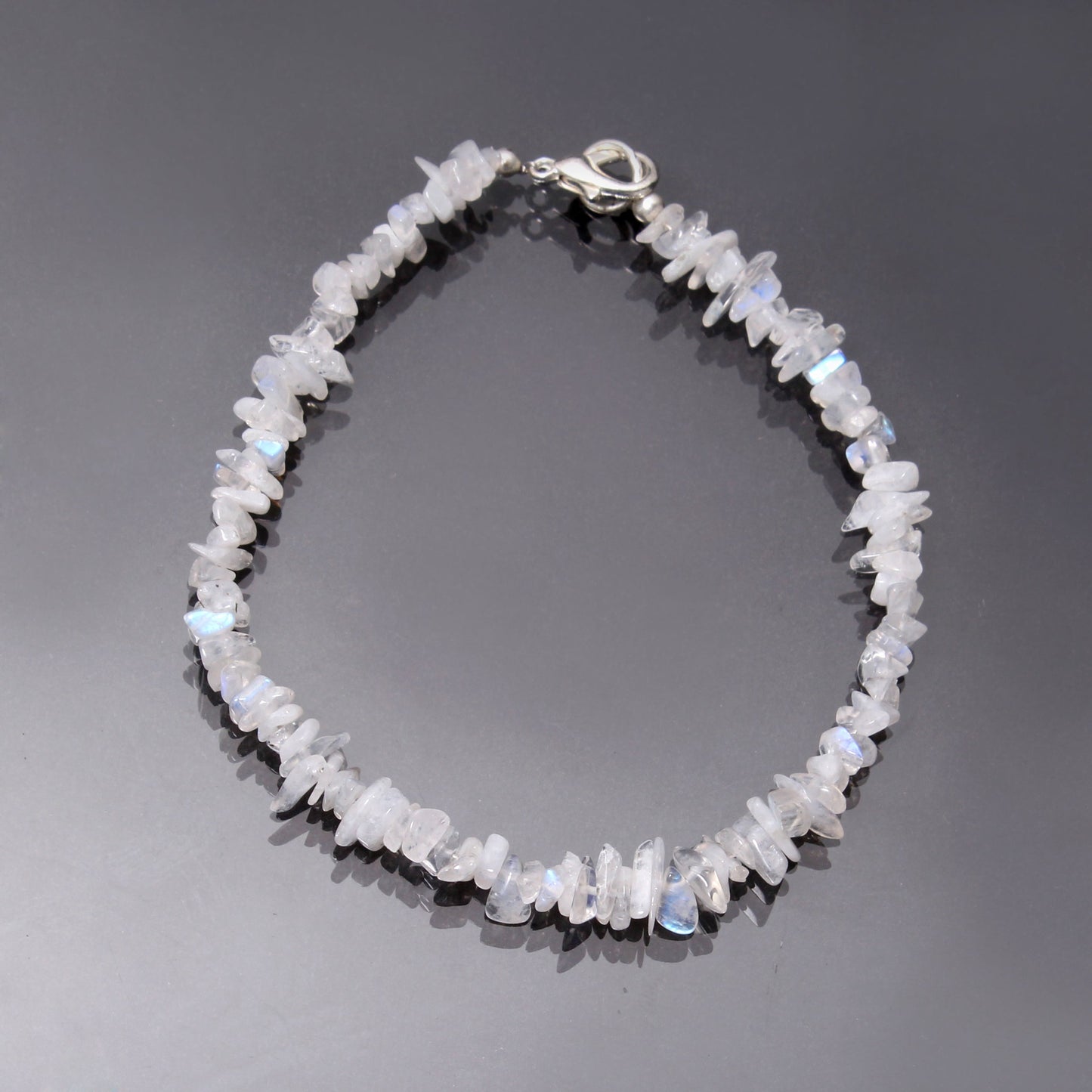 Blue Fire Moonstone uncut Chips Gemstone Bracelet GemsRush