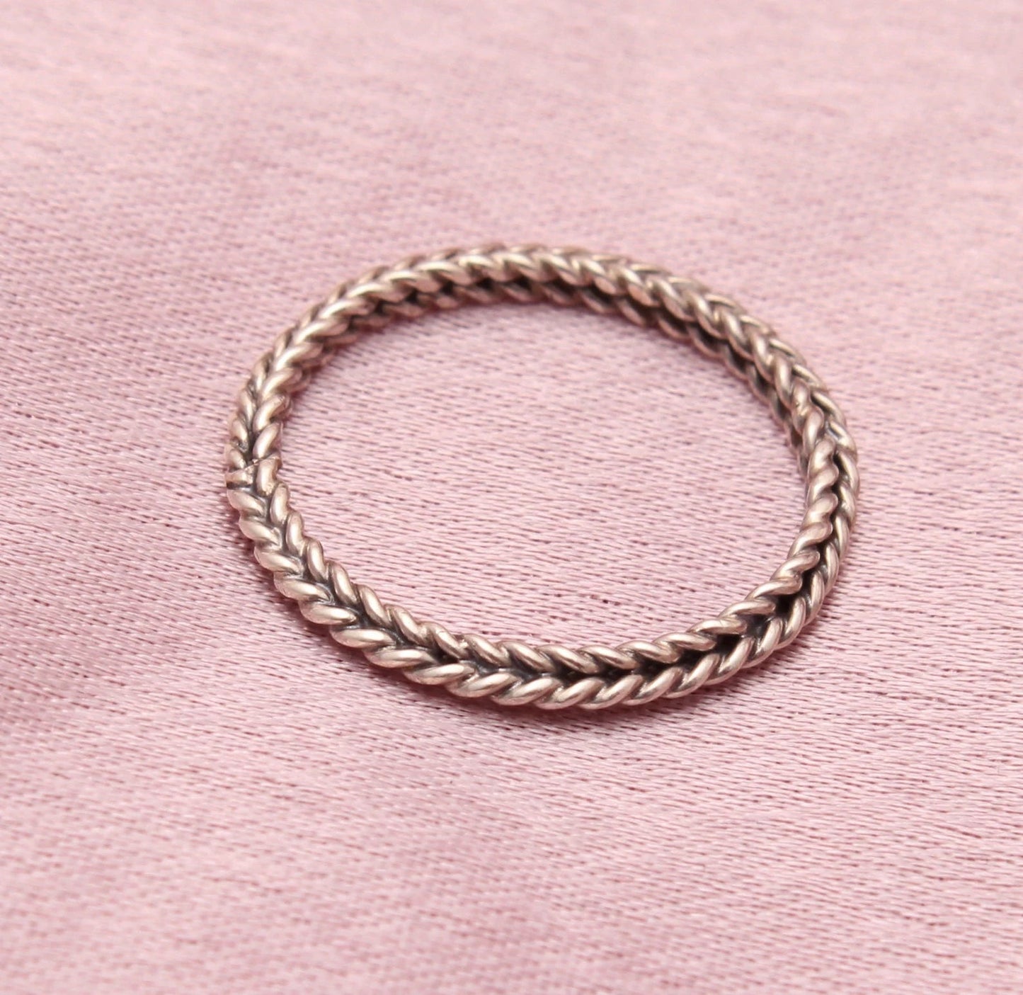 Braid Silver Twist Silver Band Ring GemsRush