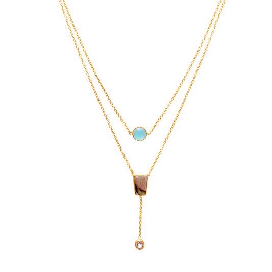 Casual Wear 2 Layer Gold Plated Necklace GemsRush