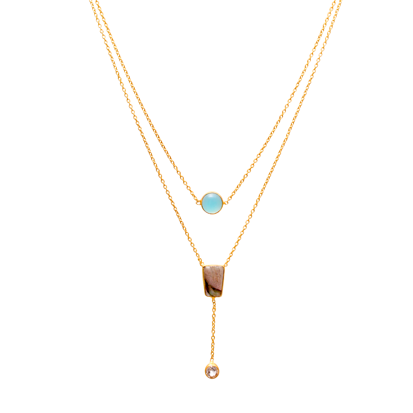 Casual Wear 2 Layer Gold Plated Necklace GemsRush