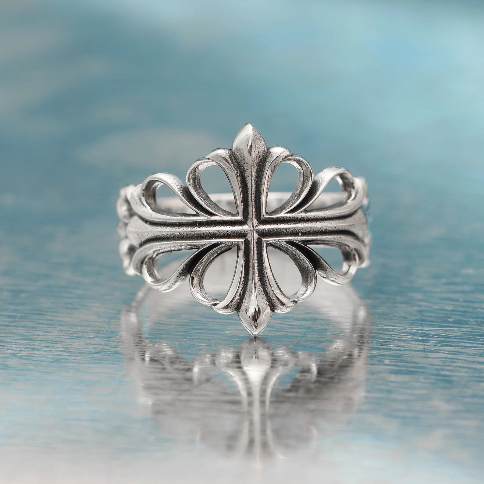 Double floral 2025 cross ring