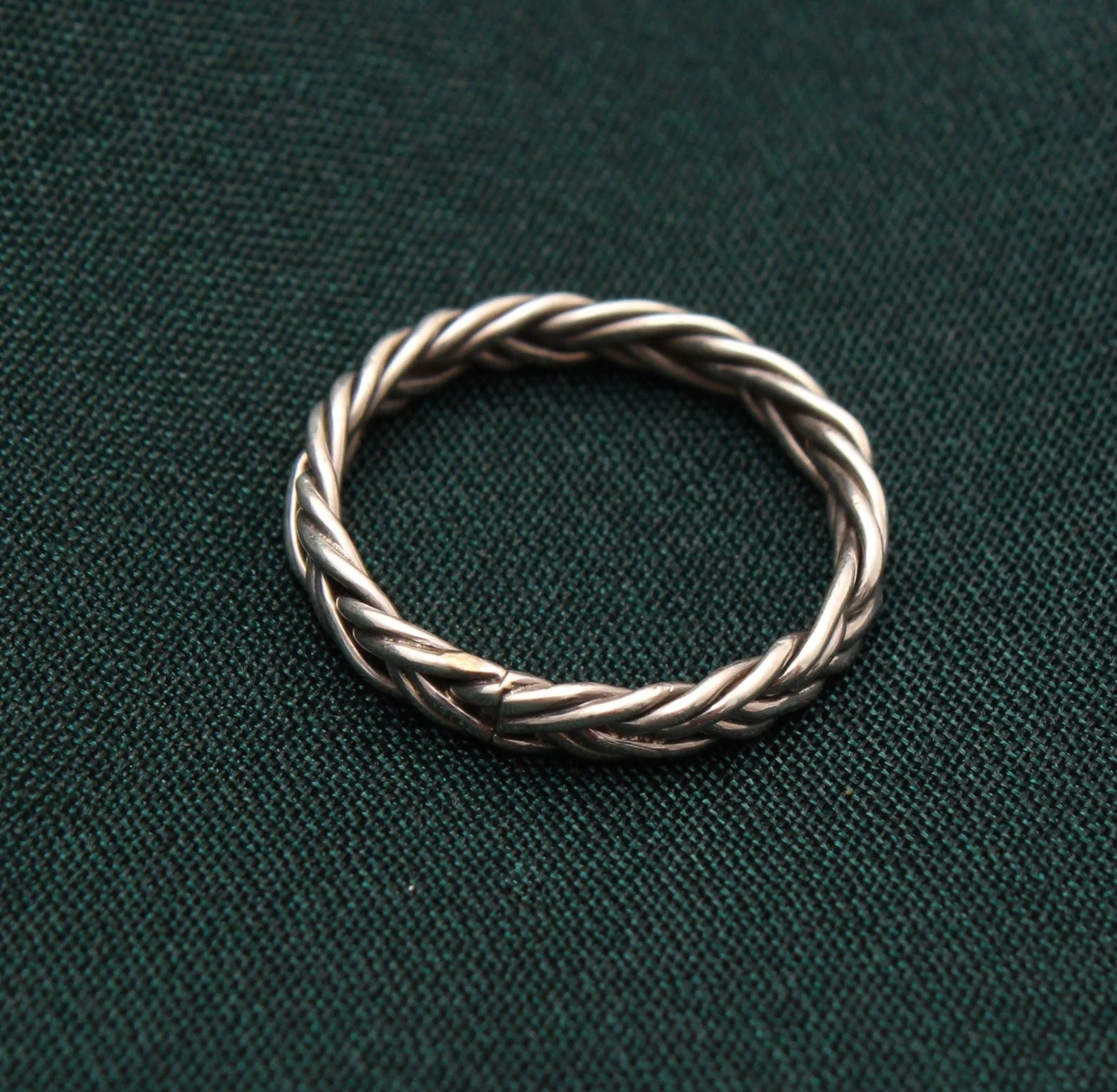 Double Braid Handmade Silver Band Ring ( 6 us ring size ) GemsRush