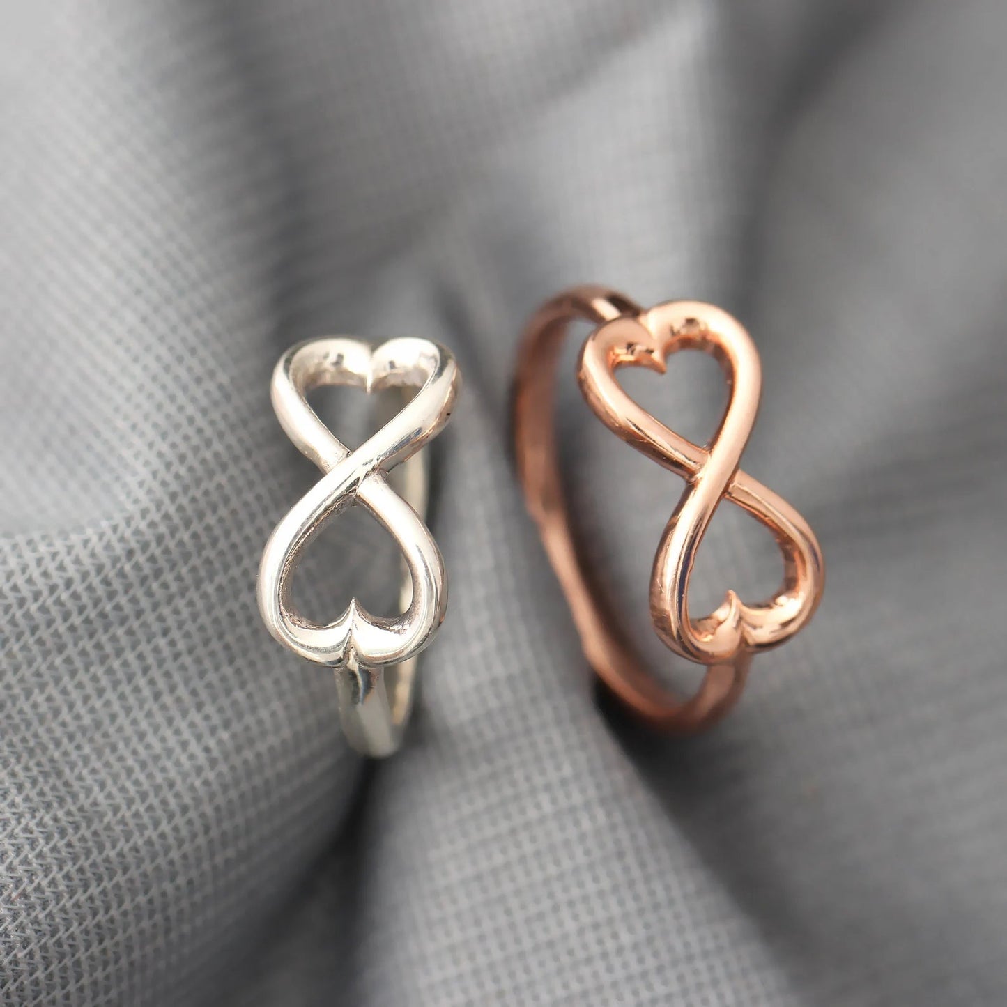 Infinity HEART Silver Ring GemsRush