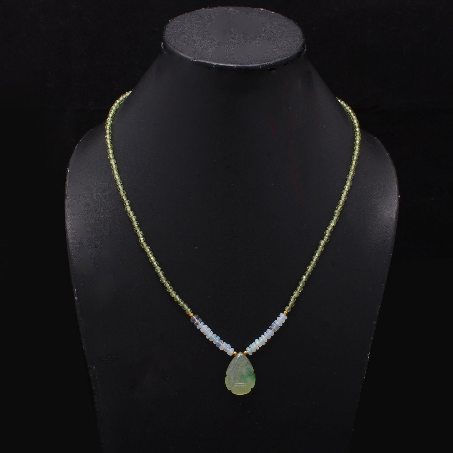 Natural Peridot And Ethiopian Opal Beads Necklace GemsRush