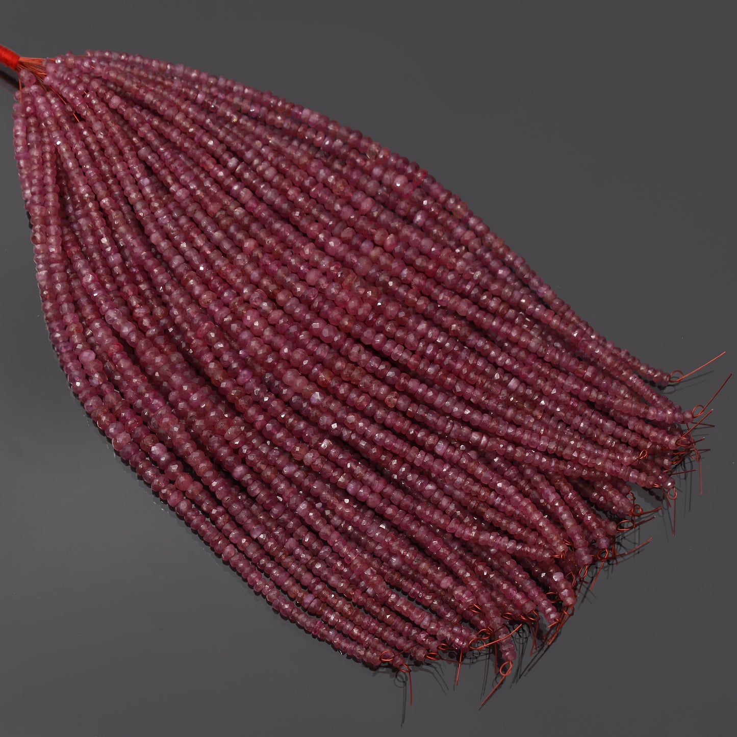 Natural RUBY Beads Strand Roundel Gemstone GemsRush