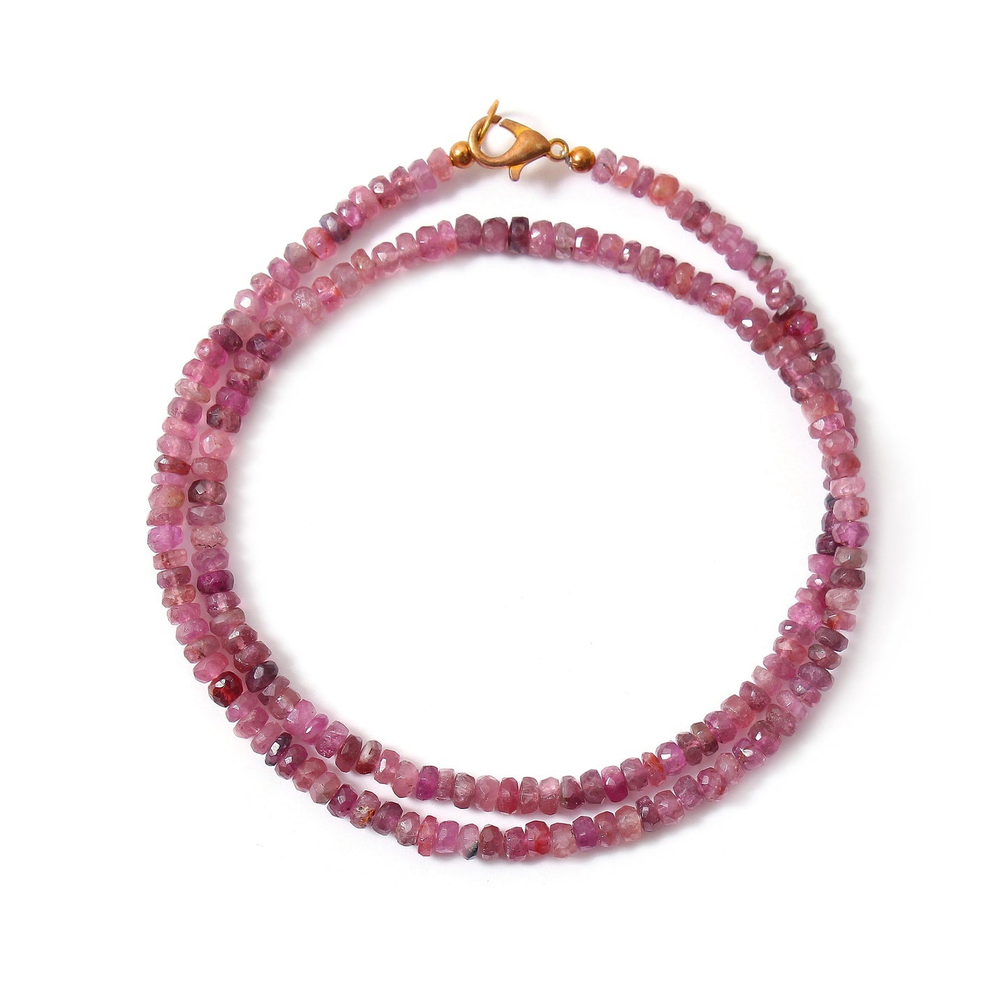 Pink Tourmaline Beautiful Beaded Necklace, Micro Faceted Beaded Pink Tourmaline Necklace , Gift For Women . GemsRush