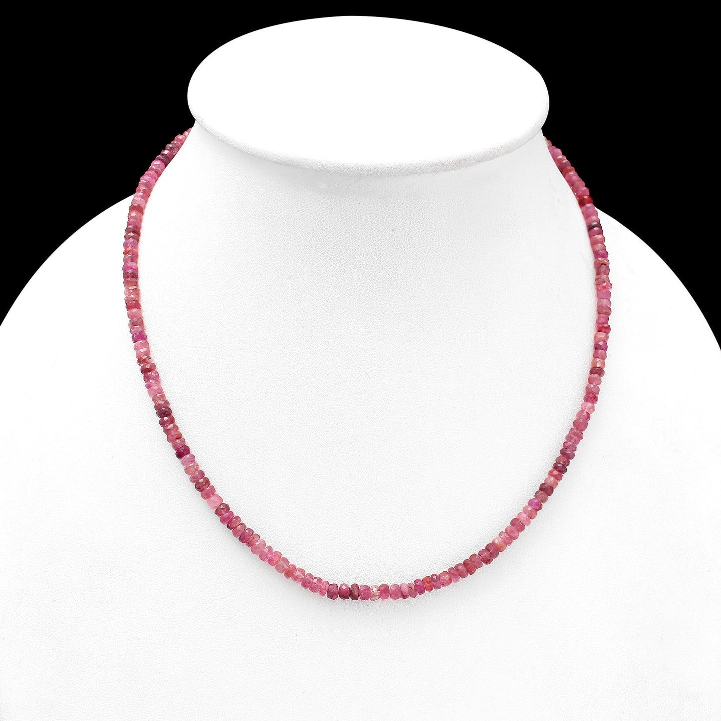 Pink Tourmaline Beautiful Beaded Necklace, Micro Faceted Beaded Pink Tourmaline Necklace , Gift For Women . GemsRush