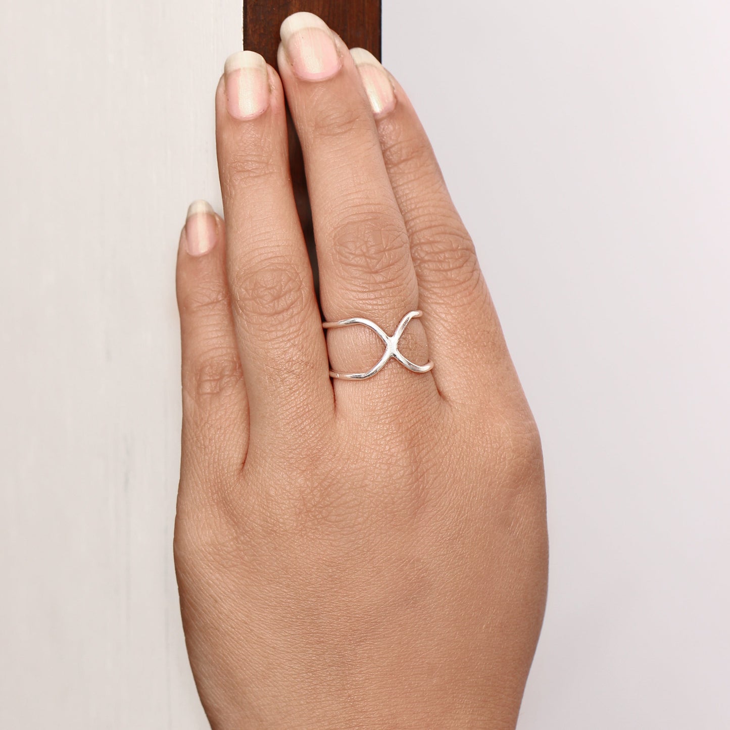 Silver Crisscross Ring GemsRush