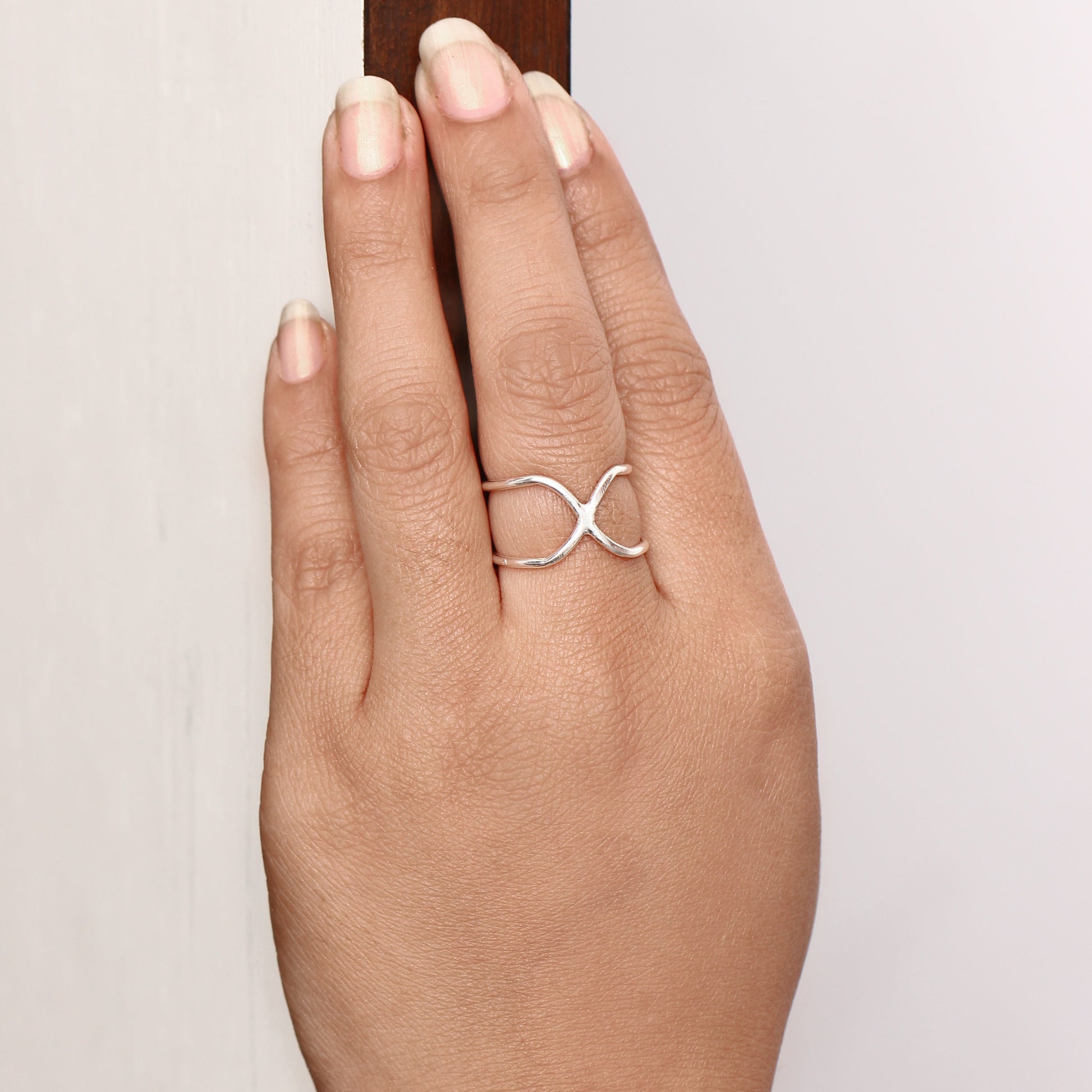 Silver Crisscross Ring GemsRush