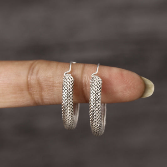 Silver Huggie Hoop Earring GemsRush