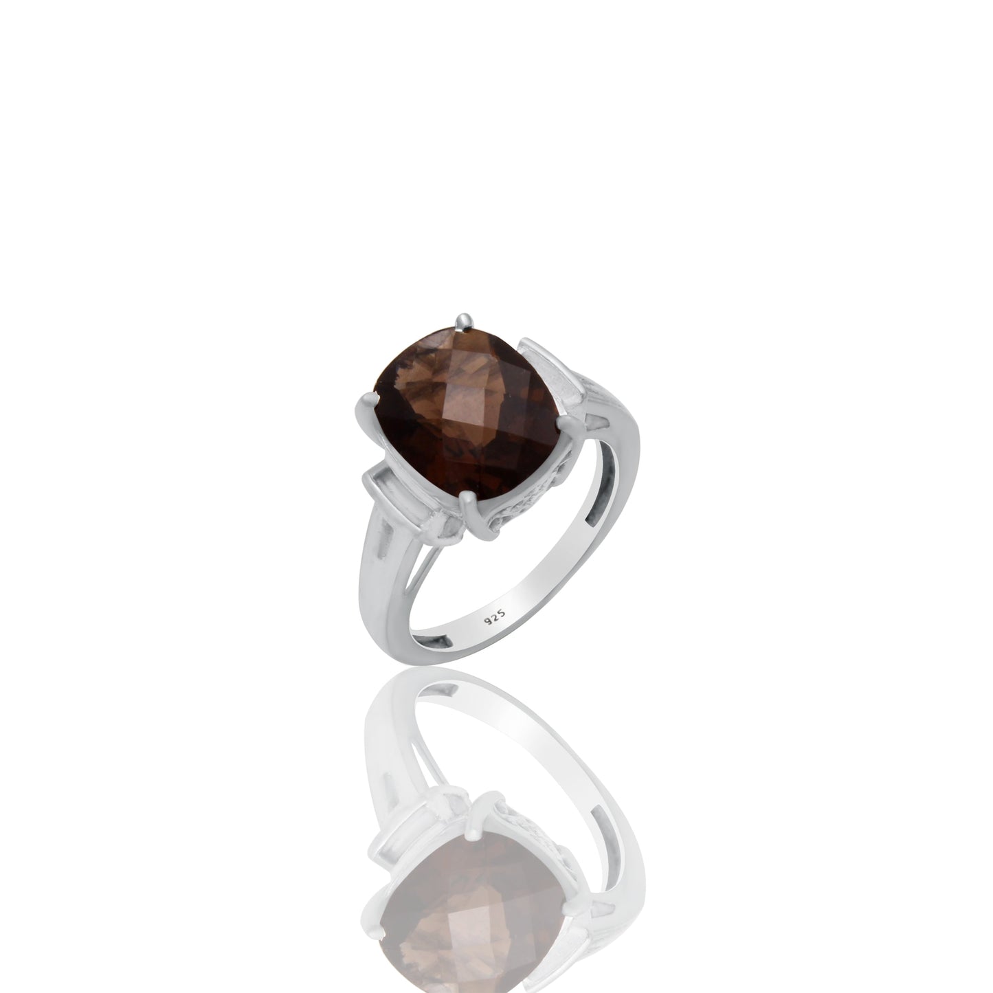 Smoky, Amethyst Gemstone Silver Ring GemsRush
