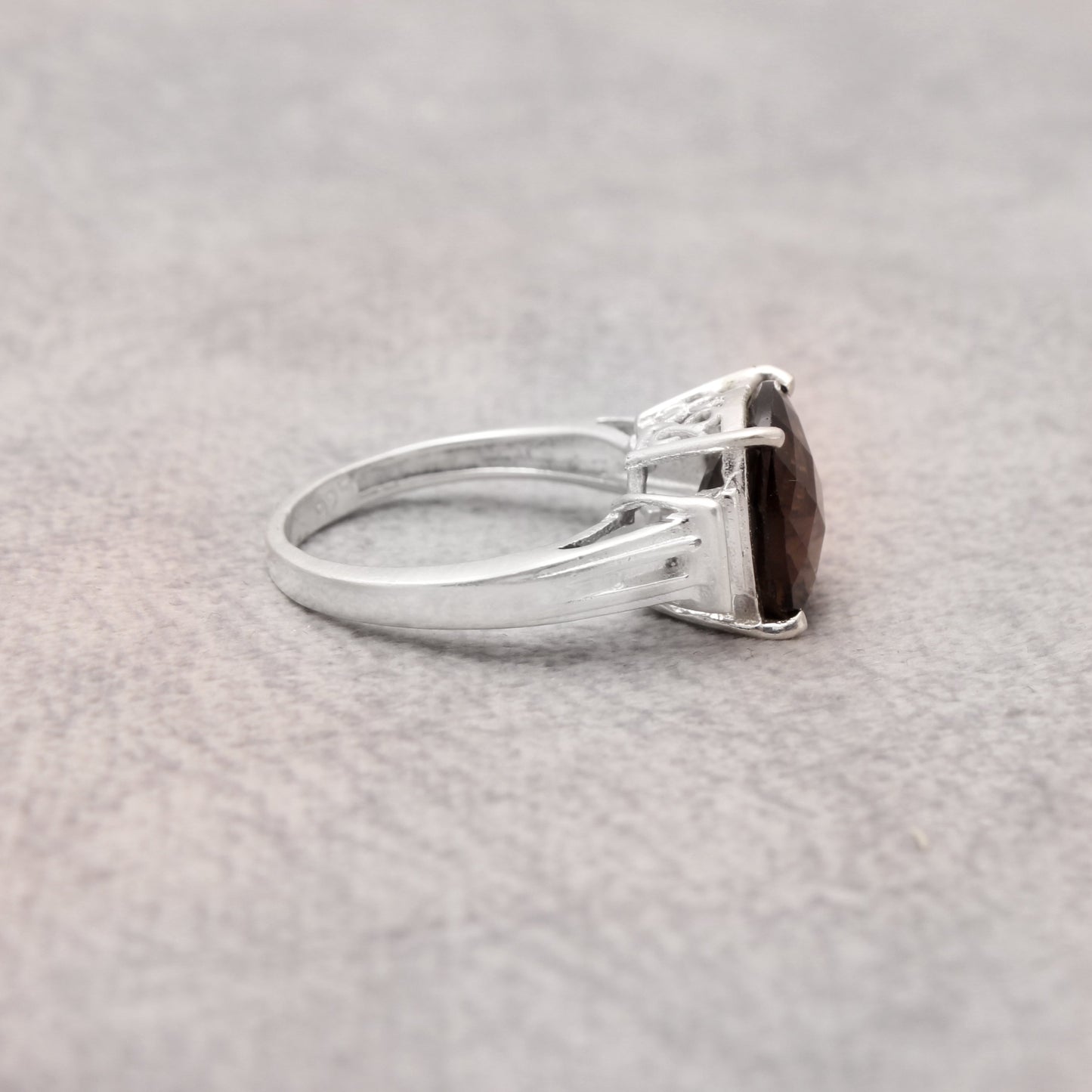 Smoky, Amethyst Gemstone Silver Ring GemsRush