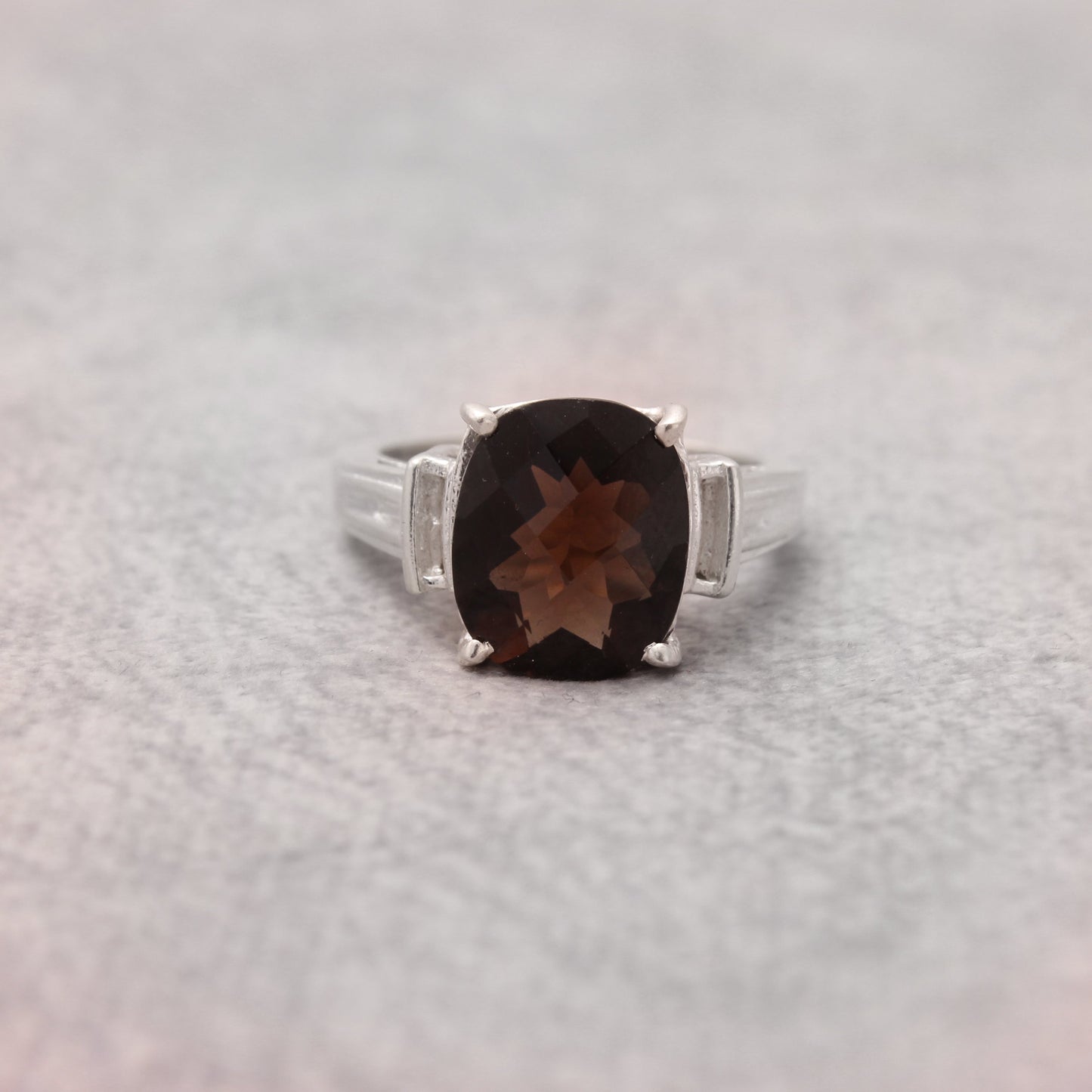 Smoky, Amethyst Gemstone Silver Ring GemsRush