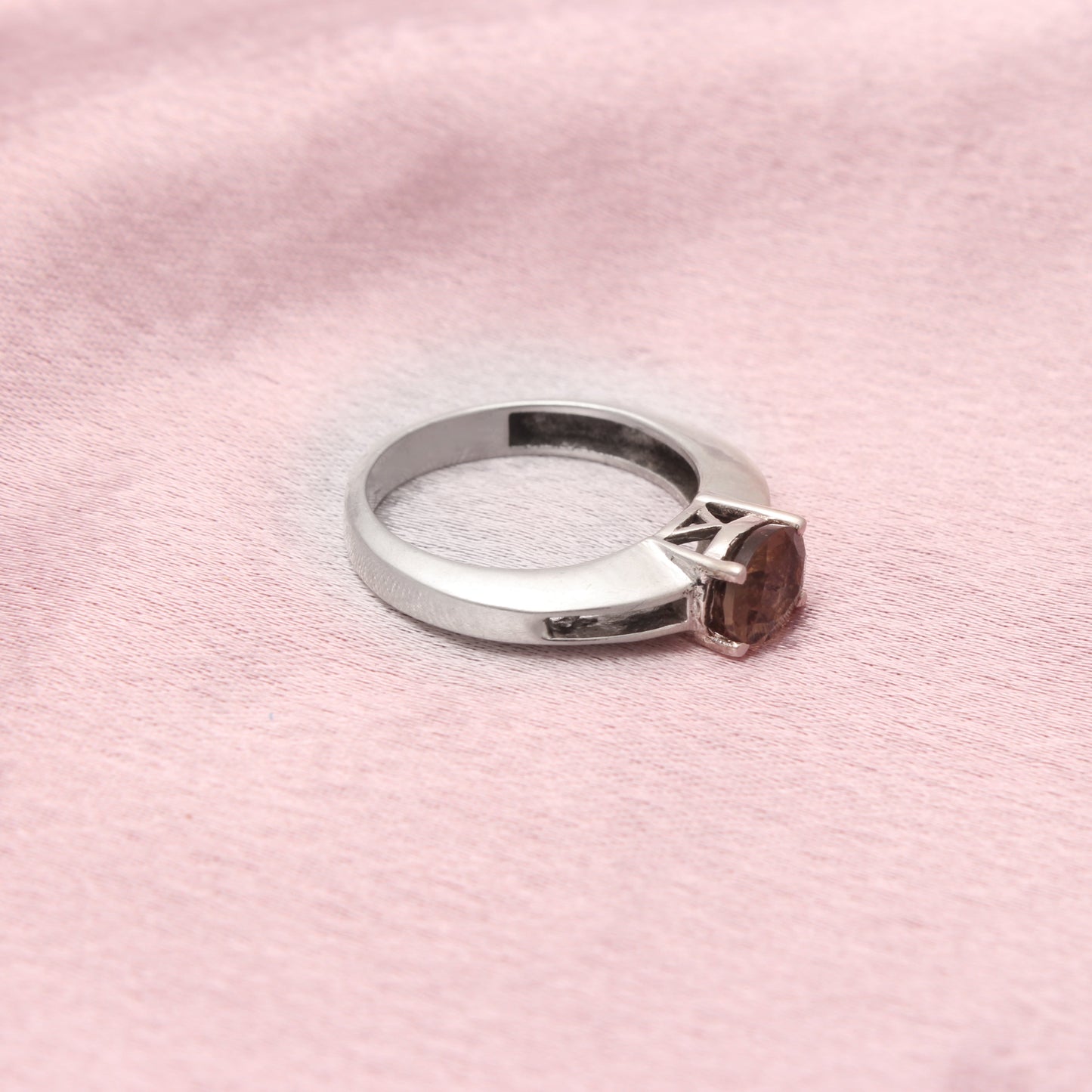 Smoky Quartz Stackable Silver Ring GemsRush