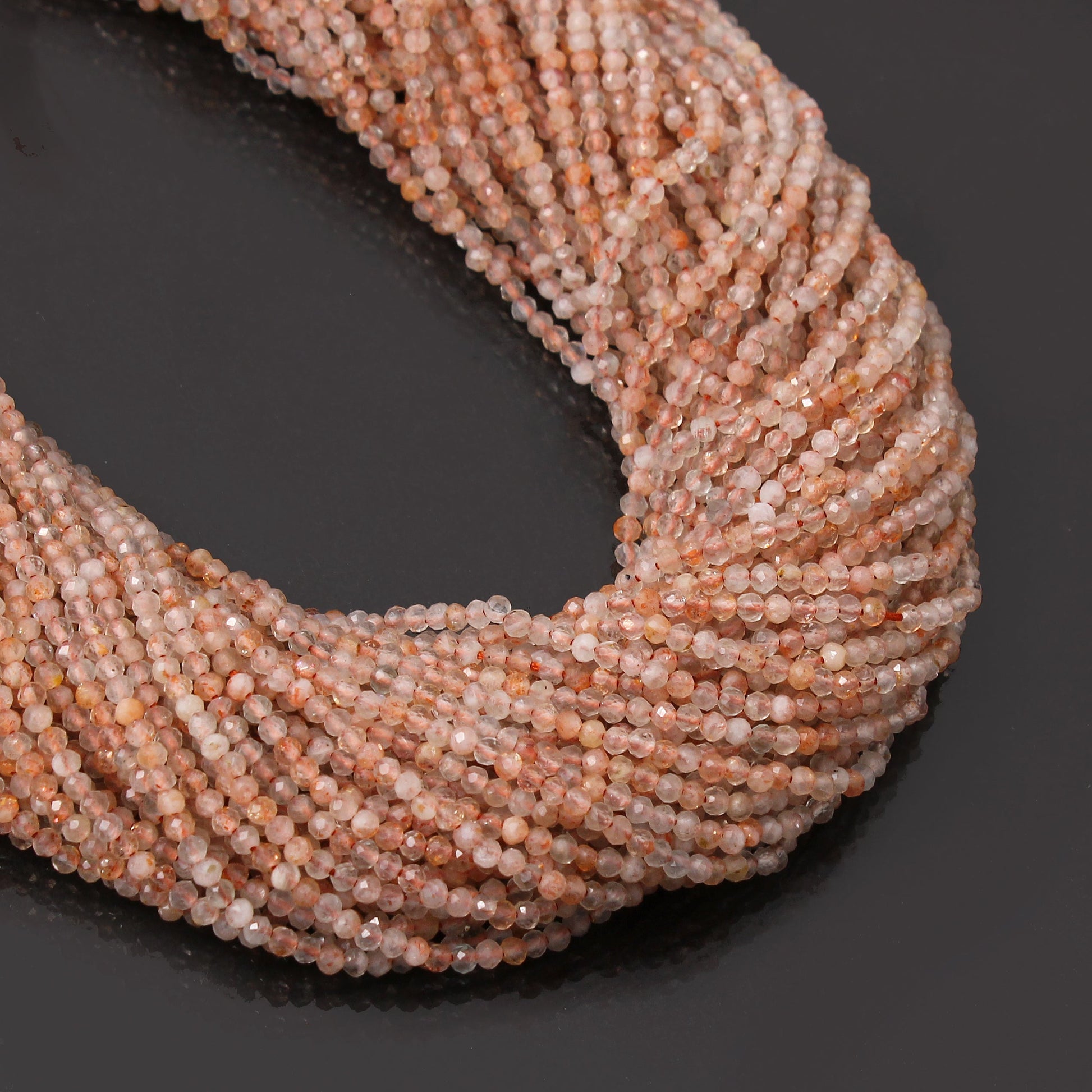 Sunstone Faceted Cut 2.5mm -3mm Beads Perfect For Jewelry Making GemsRush