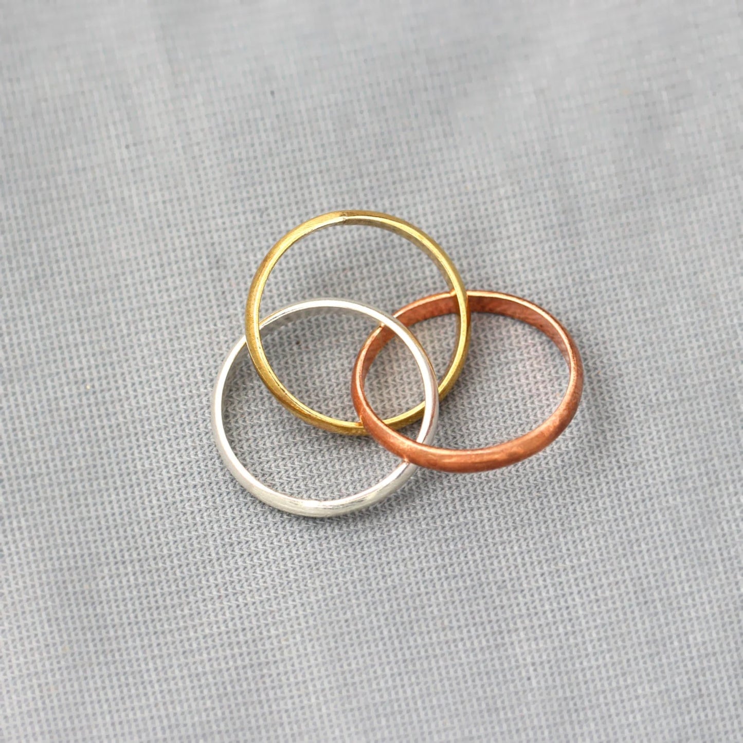 Triple Metal Silver Ring GemsRush