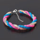 Yellow, Pink, Blue Ethiopian Opal Twisted Bracelet with Lobster Silver Lock GemsRush