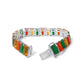 Vibrant Citrine, Green Aventurine & Carnelian Gemstone Link Bracelet – Natural Multi-Stone Sterling Silver Statement Bracelet