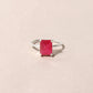 925 Sterling Silver Ruby Quartz Gemstone Ring | Elegant Red Stone Statement Jewelry for Women | Handmade Fine Silver Ring | July Birthstone Gift