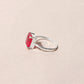 925 Sterling Silver Ruby Quartz Gemstone Ring | Elegant Red Stone Statement Jewelry for Women | Handmade Fine Silver Ring | July Birthstone Gift