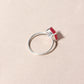 925 Sterling Silver Ruby Quartz Gemstone Ring | Elegant Red Stone Statement Jewelry for Women | Handmade Fine Silver Ring | July Birthstone Gift