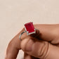 925 Sterling Silver Ruby Quartz Gemstone Ring | Elegant Red Stone Statement Jewelry for Women | Handmade Fine Silver Ring | July Birthstone Gift