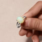 Natural Ethiopian Opal Oval Cabochon Ring – 925 Sterling Silver Fire Opal Gemstone Ring for Women | October Birthstone Jewelry
