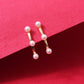 Elevate Your Style – Natural Pearl Linear Bar Earrings in 925 Sterling Silver with Gold Plating