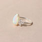 Natural Ethiopian Opal Pear Shape Ring with Marquise Accent Stones – 925 Sterling Silver Fire Opal Statement Ring for Women