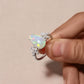 Natural Ethiopian Opal Pear Shape Ring with Marquise Accent Stones – 925 Sterling Silver Fire Opal Statement Ring for Women