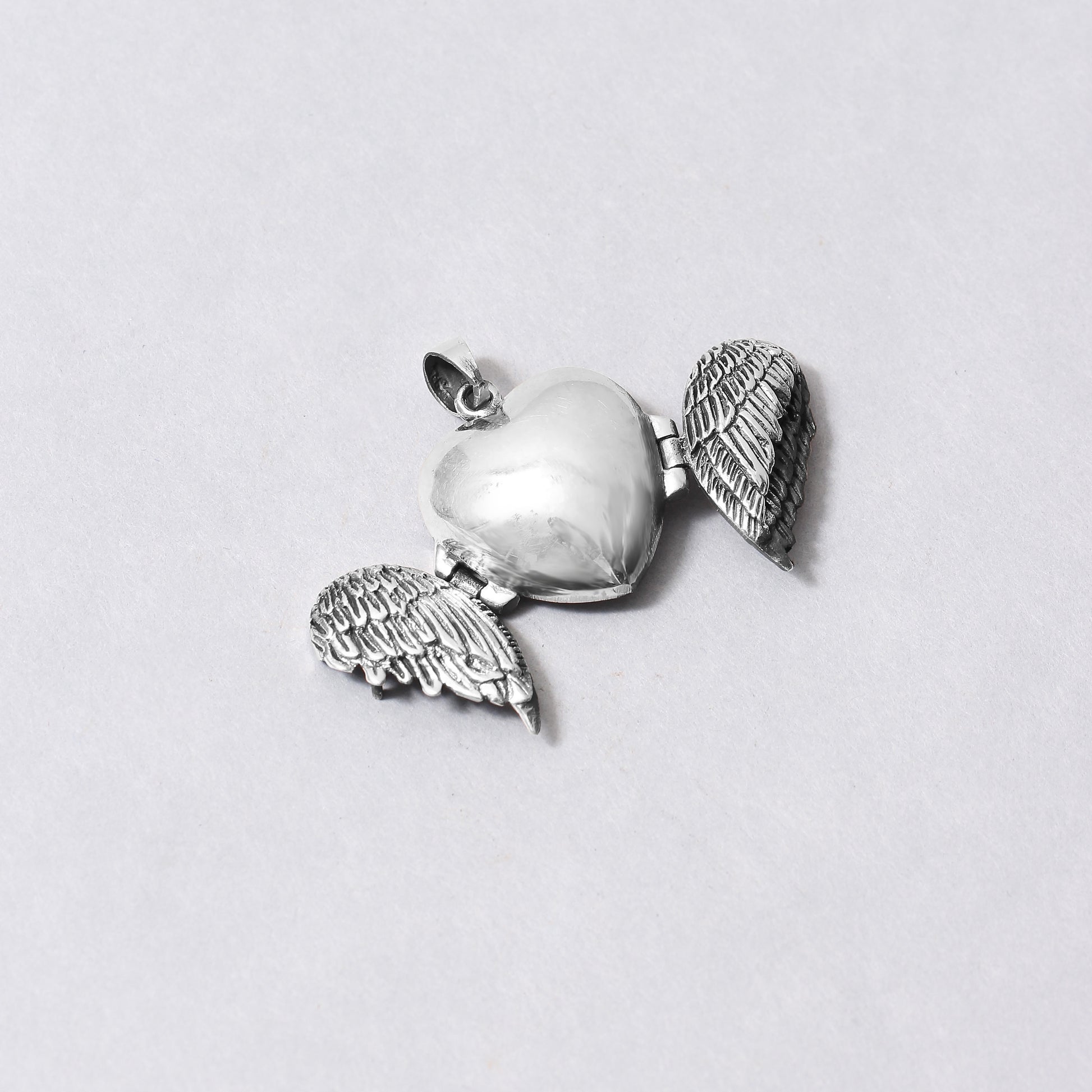 Sterling Silver wings Heart Pendant