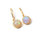 Natural Ethiopian Opal Drop Earrings – Iridescent Fire Opal Gold-Plated Dangle Earrings for Women