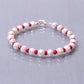 faceted ruby beads with Pearl bracelet