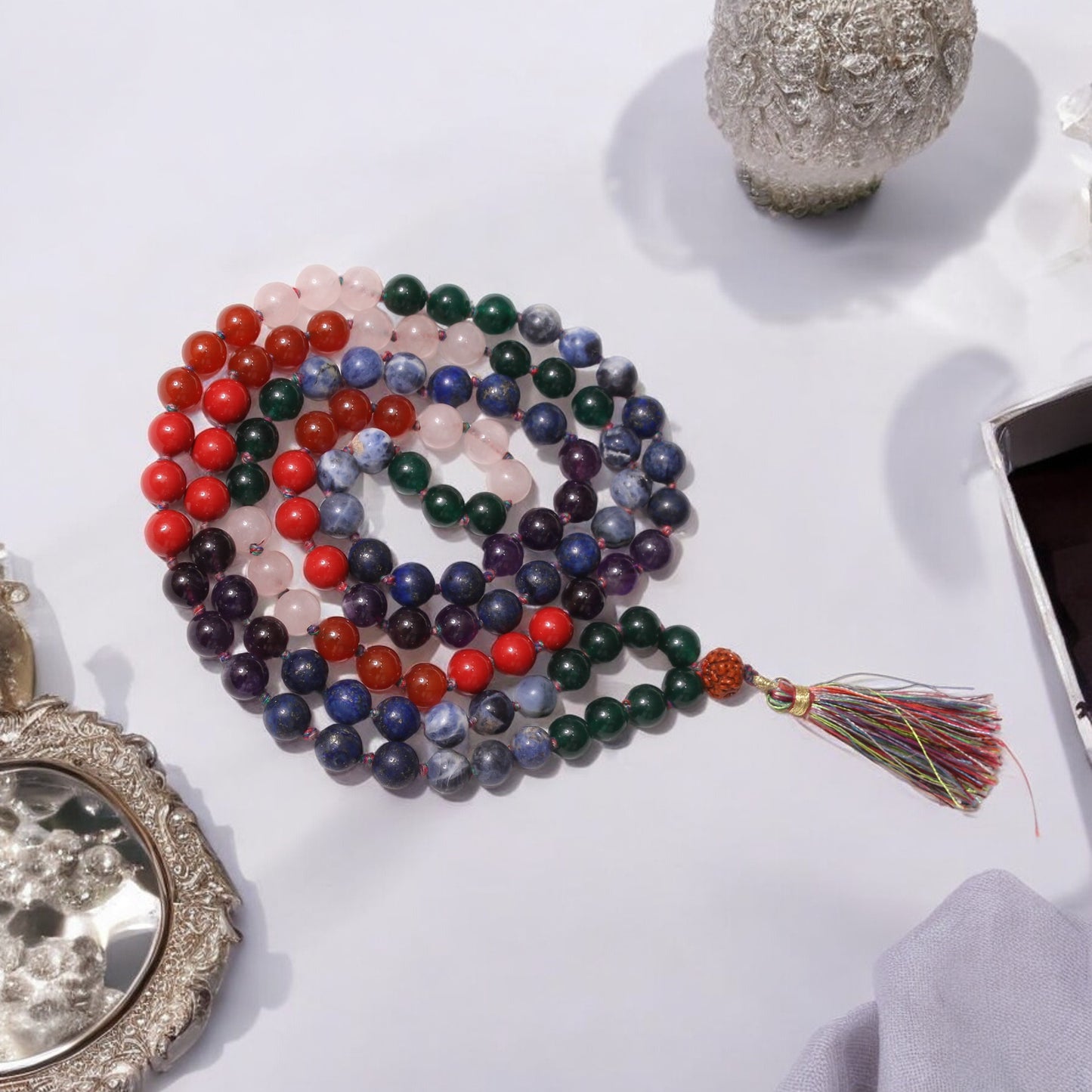 7 Chakra Stone 108 Beads Mala – Promote Balance, Inner Peace, and Positive Energy