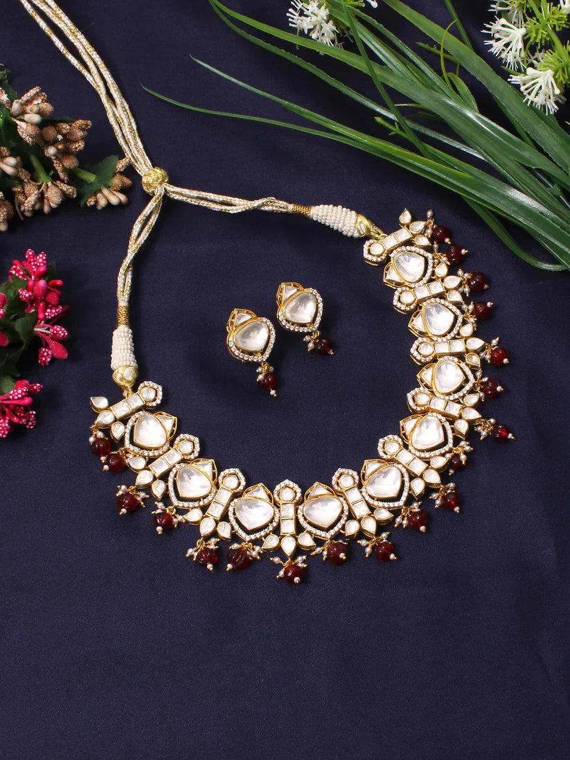 Affordable Luxury Jewelry Set with Stunning Faux Rubies from Traditional Jaipur