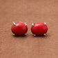 Red Coral 925 Sterling Silver Stud Earring