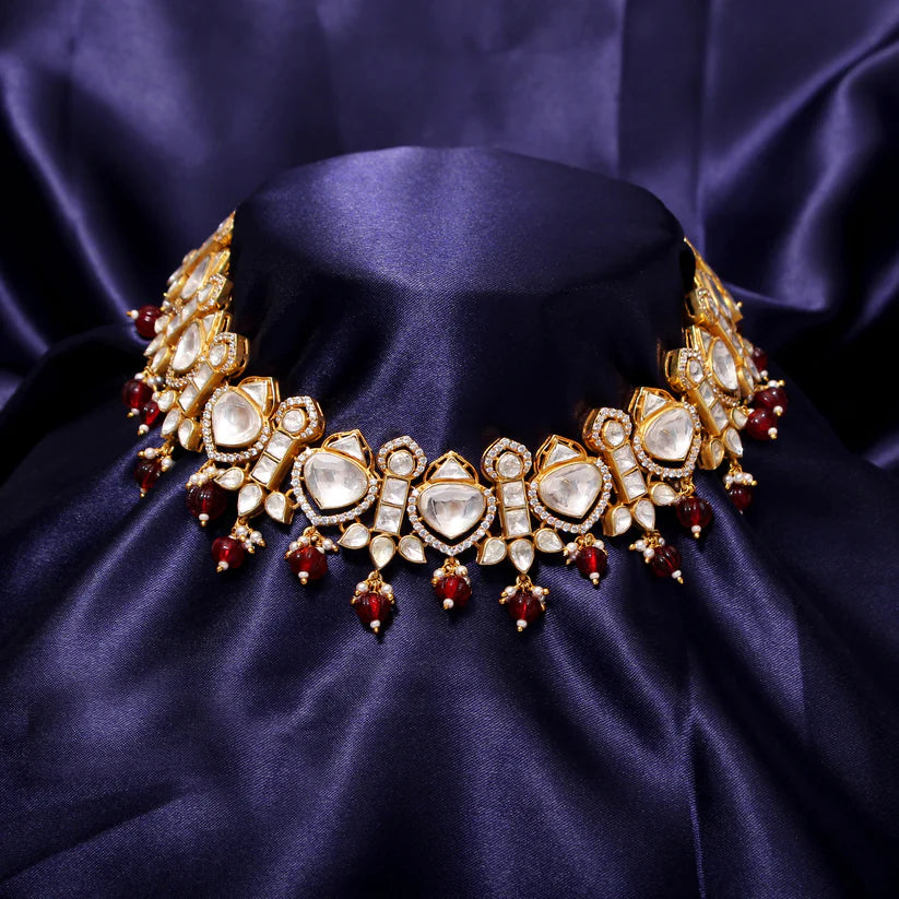 Affordable Luxury Jewelry Set with Stunning Faux Rubies from Traditional Jaipur