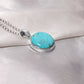 Natural Turquoise Smooth Round Gemstone Pendant – Calming Protection & Positive Energy