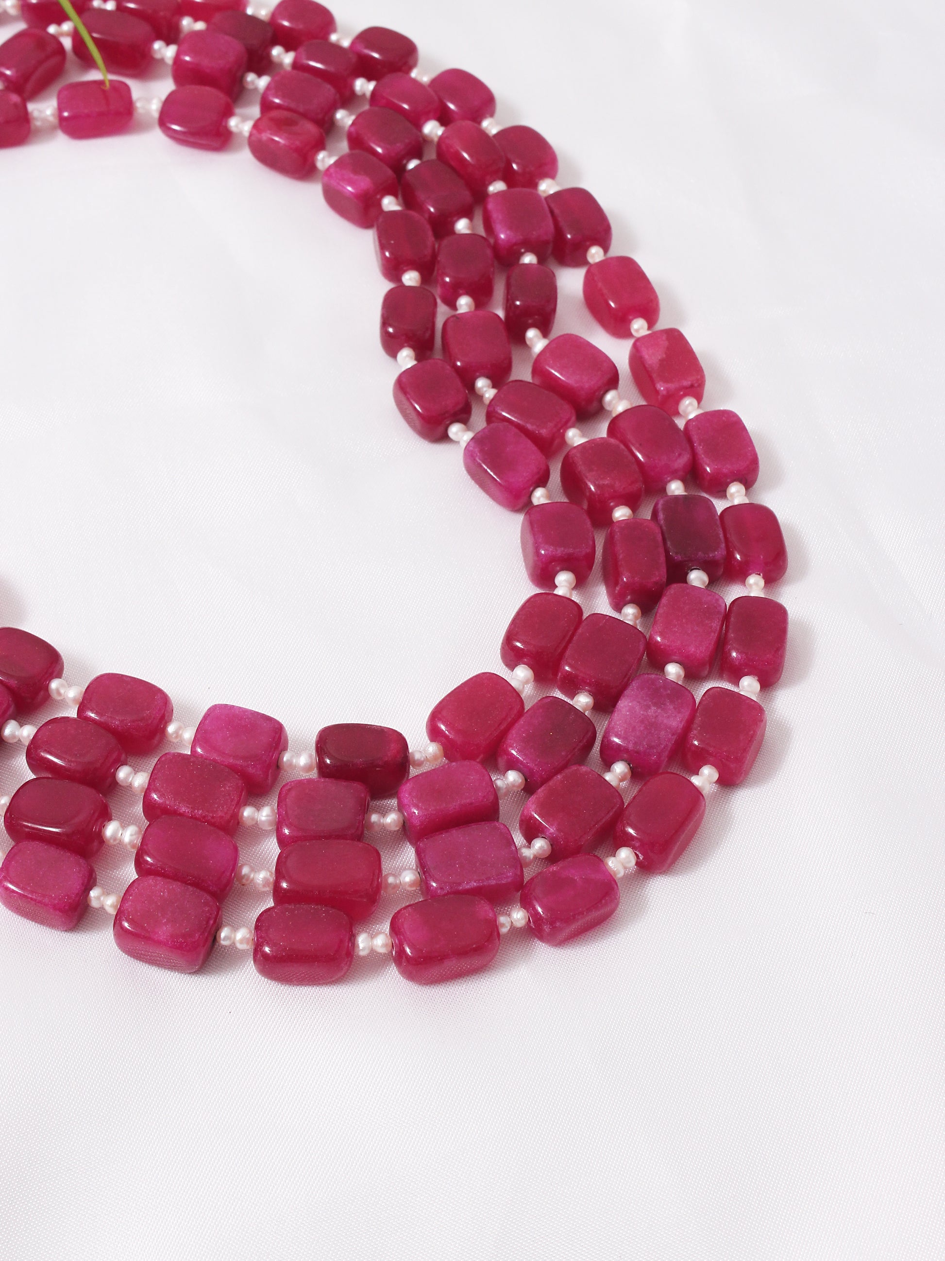 Luxury Pink Quartz Bead Necklace
