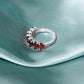 925 Sterling Silver Natural Garnet Half Eternity Ring For Wedding Anniversary Gift For Her Ring