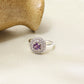 925 Sterling Silver Natural Amethyst Halo Ring | February Birthstone | Dainty Purple Gemstone Engagement Ring