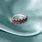 925 Sterling Silver Natural Garnet Half Eternity Ring For Wedding Anniversary Gift For Her Ring