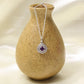925 Sterling Silver Natural Amethyst Halo Pendant Necklace | February Birthstone Purple Gemstone Jewelry for Women