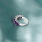925 Sterling Silver Natural Amethyst Half Eternity Ring – Calm, Clarity & Inner Strength