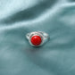 925 Sterling Silver Natural Red Coral Ring | Moonga Gemstone Ring for Women | Handmade Statement Jewelry