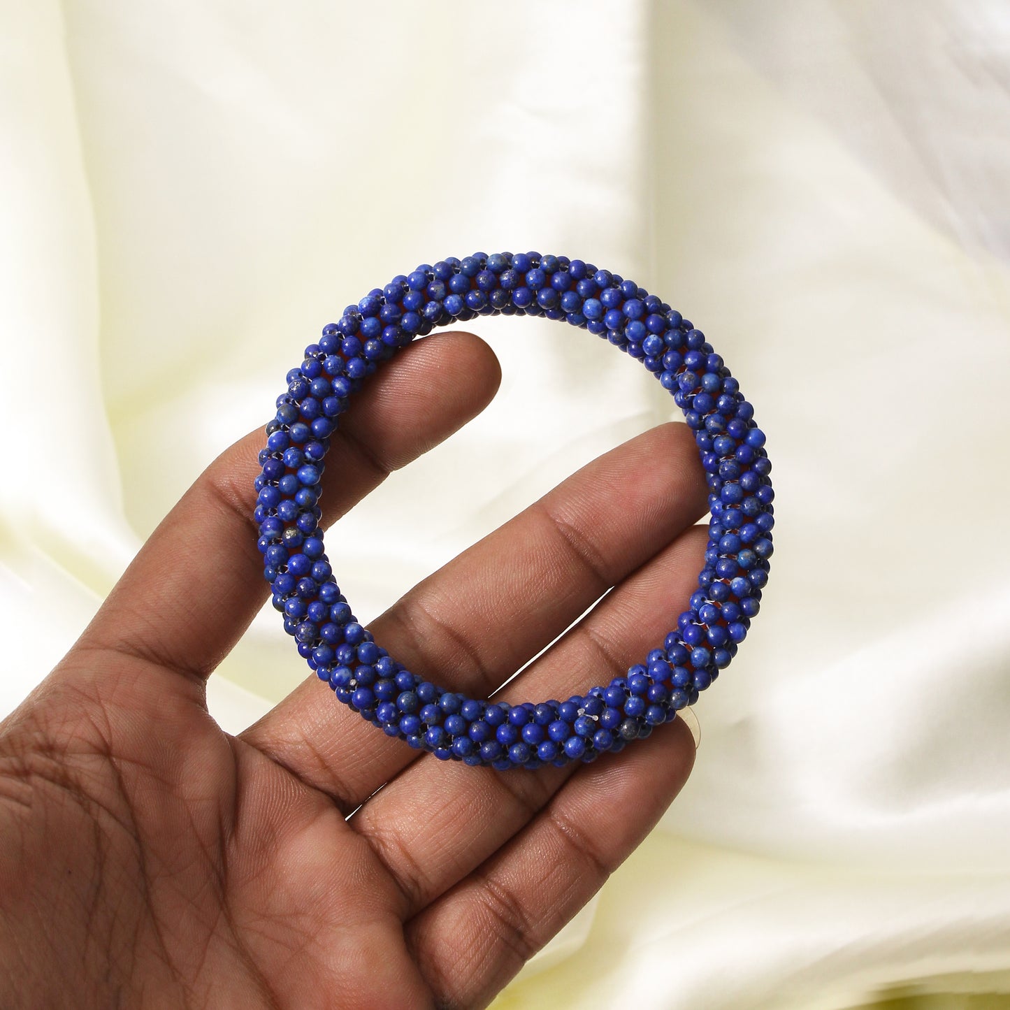 Blue Lapis Lazuli Beaded Bangle/Bracelet– Enhance Your Style and Spiritual Harmony