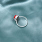 925 Sterling Silver Natural Red Coral Ring | Moonga Gemstone Ring for Women | Handmade Statement Jewelry